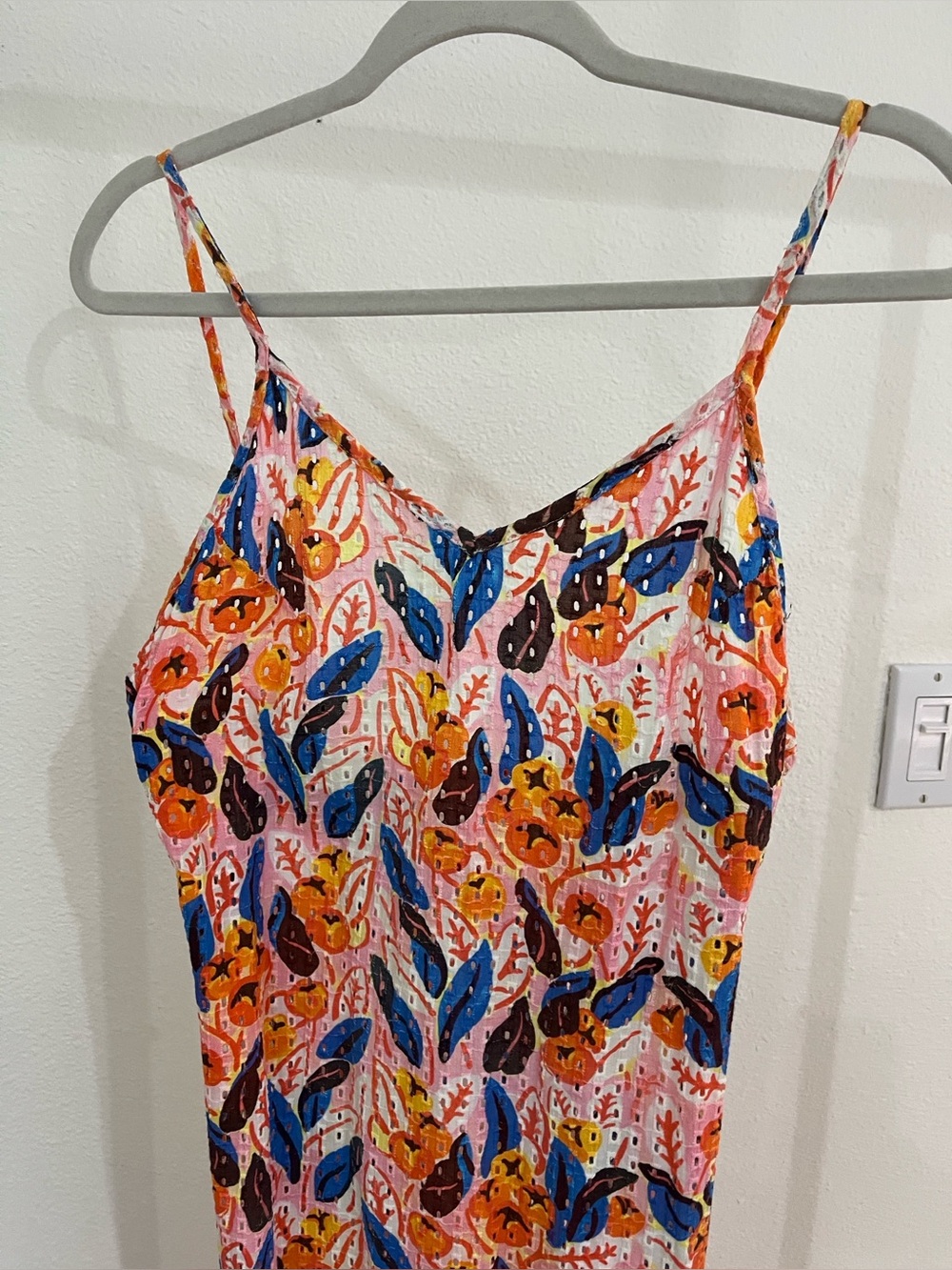 SOLID & STRIPED Orange Floral Slip Beach Coverup